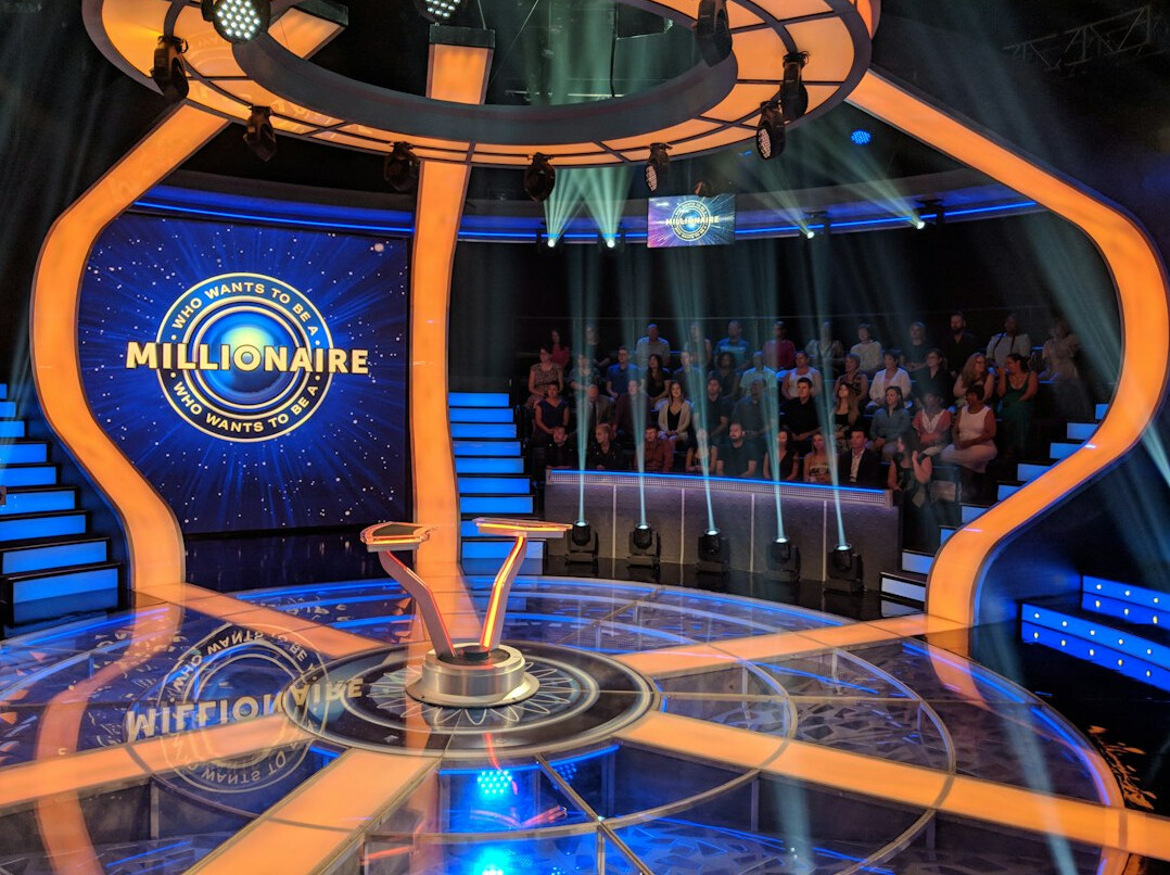 modern tv studio with led screens